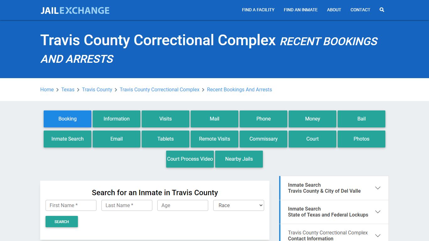 Travis County Correctional Complex Recent Bookings And Arrests