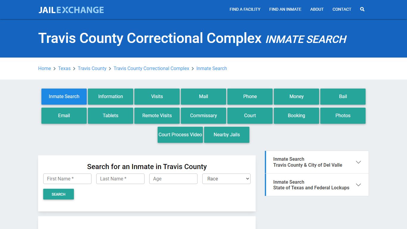 Travis County Correctional Complex Inmate Search - Jail Exchange